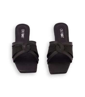 Women’s Black Rexine Fancy Slippers