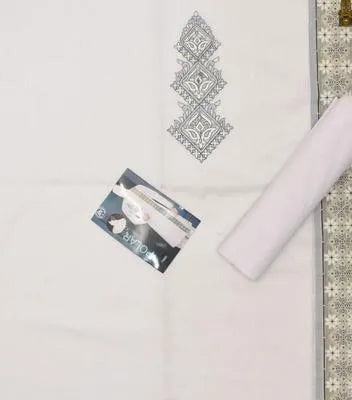 Premium Soft Cotton Fabric with Elegant Embroidery for Custom Tailoring
